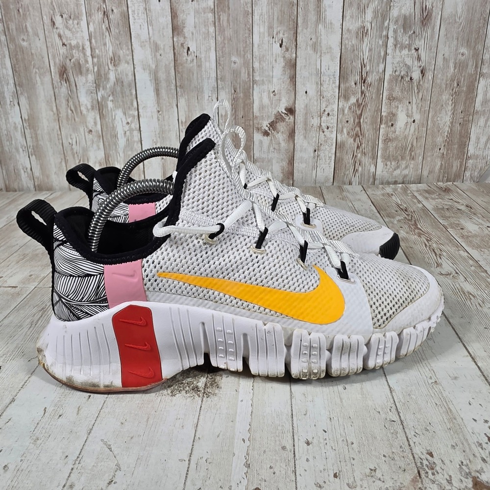 Nike Free Metcon 3 Womens Training Shoes White Yellow CJ6314-181‎ Womens 9.5